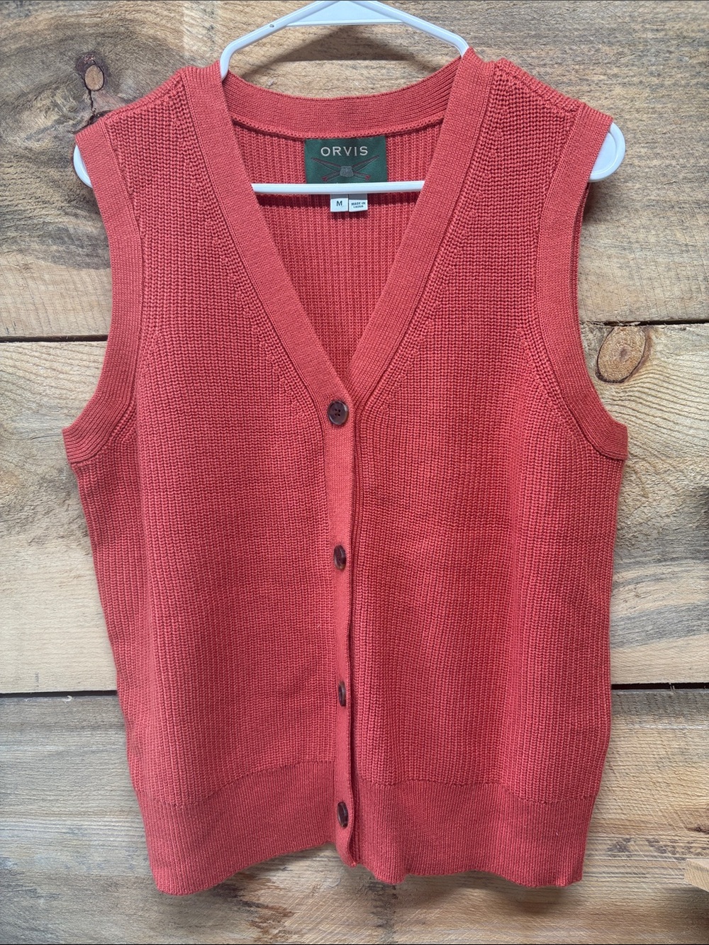Orvis V Neck Button Down Knitted Vest